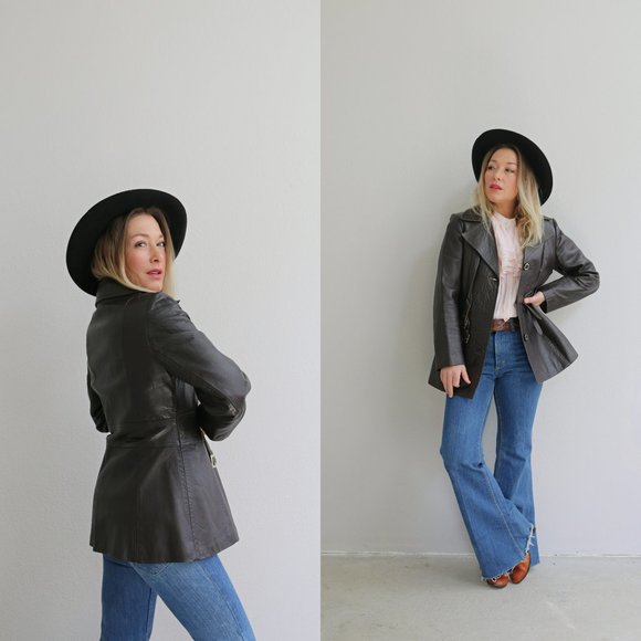 1970's Richard of Mayfair Leather Jacket // Women's Size Extra Small to Small - Picture 1 of 7